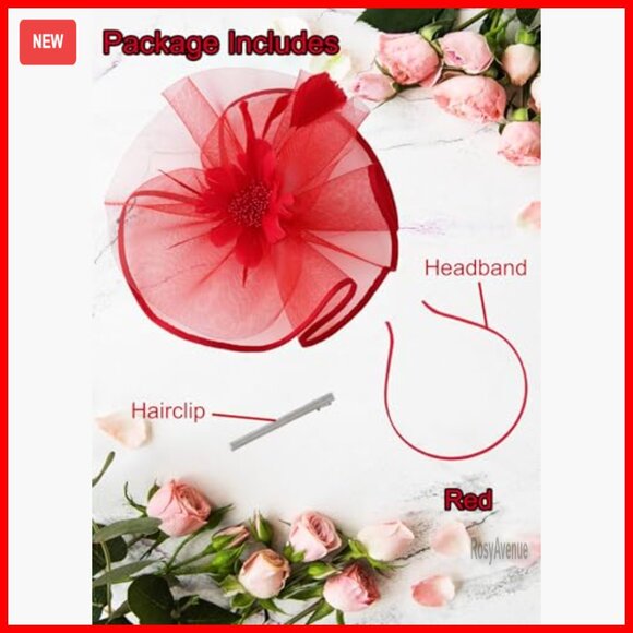 Floral Feather Fascinator Derby Hat with Clip & Headband for Special Occasions main image 4